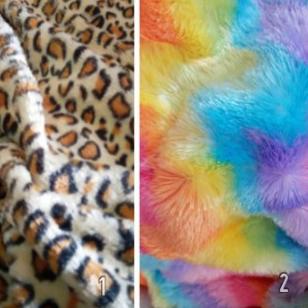 ⅎ Kain bulu rasfur 10mm motif cheetah pelangi loreng zebra jerapah sapi hewan ○