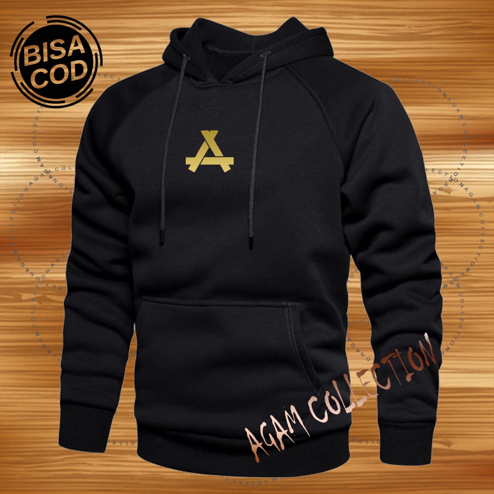 Agam collection Sweater Hoodie Distro App Premium Text Gold Atasan Pria Wanita Big Size