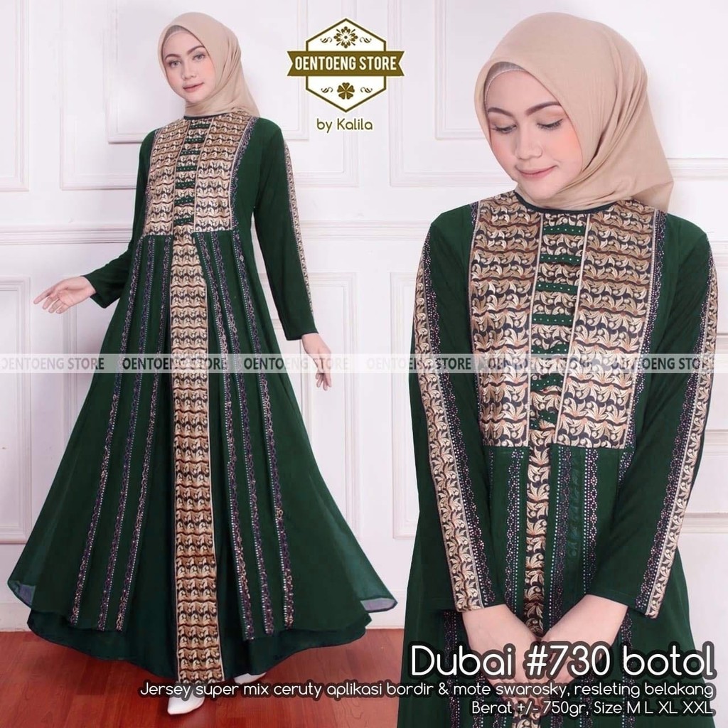 ABAYA DUBAI 730 GAMIS ABAYA TURKEY JUMBO LD 120 WARNA CERAH HIJAU ,MERAH,KUNING