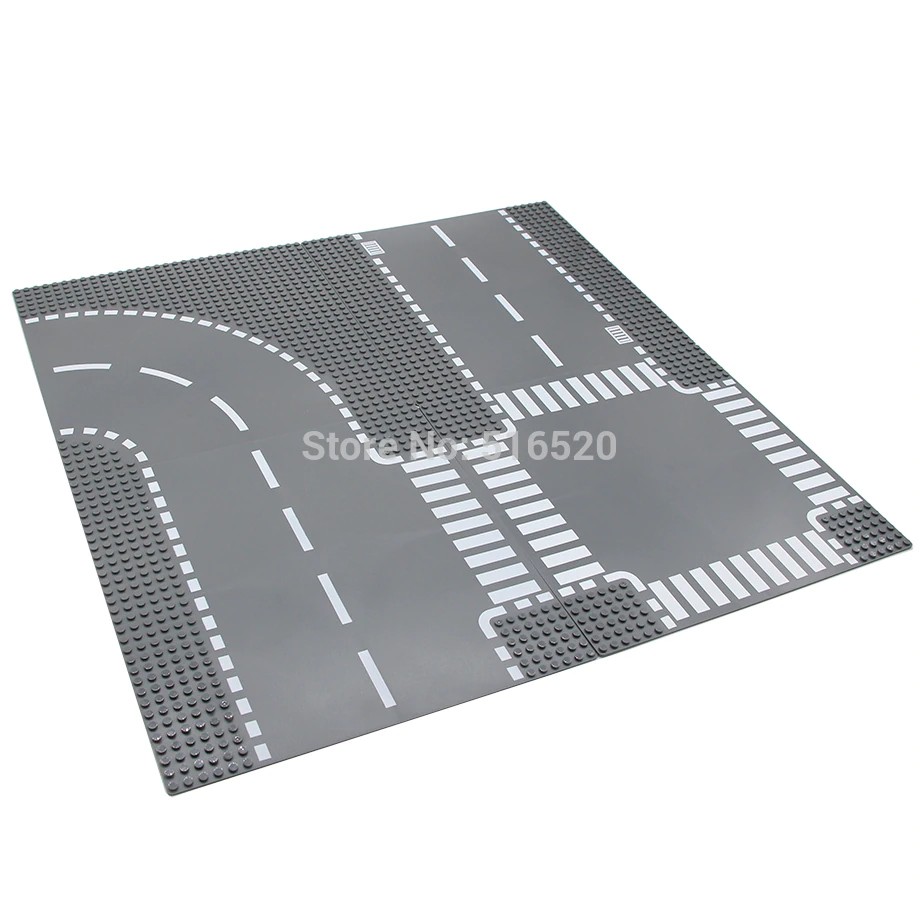 Mainan Lego Anak Blocks City Street Legoingly Road Plate Straight Crossroad Curve T-Junction