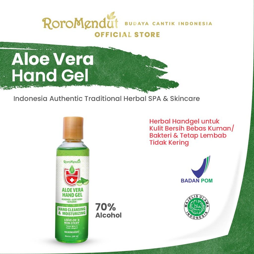

Roro Mendut Aloe Vera Hand Gel Alkohol 75% 100ml