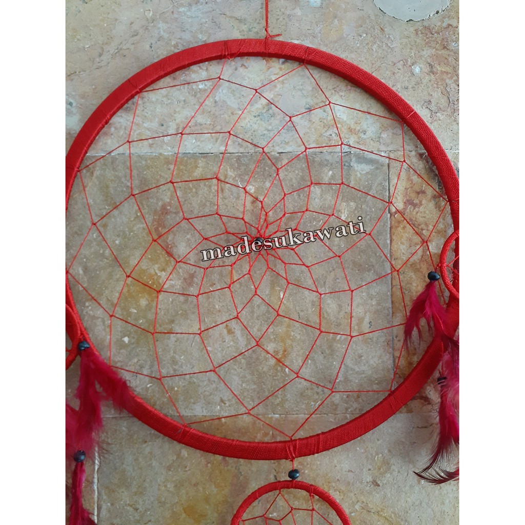 Dream catcher jaring diameter 32cm panjang 74cm