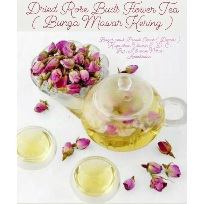 

50G BUNGA MAWAR KERING HERBAL DRIED ROSE BUNDS FLOWER TEA 50GR