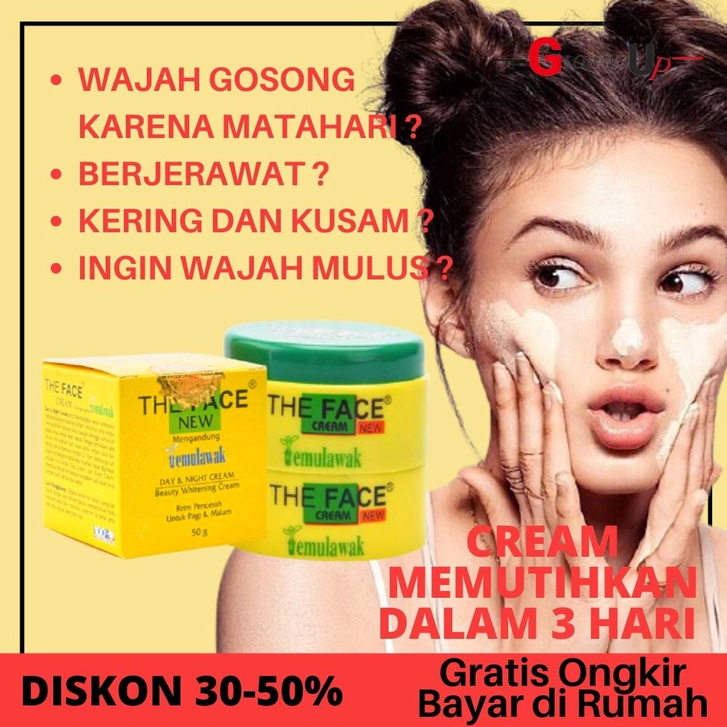 CREAM GLOWING THE FACE TEMULAWAK BPOM - THE FACE TEMULAWAK CREAM DAY N NIGHT