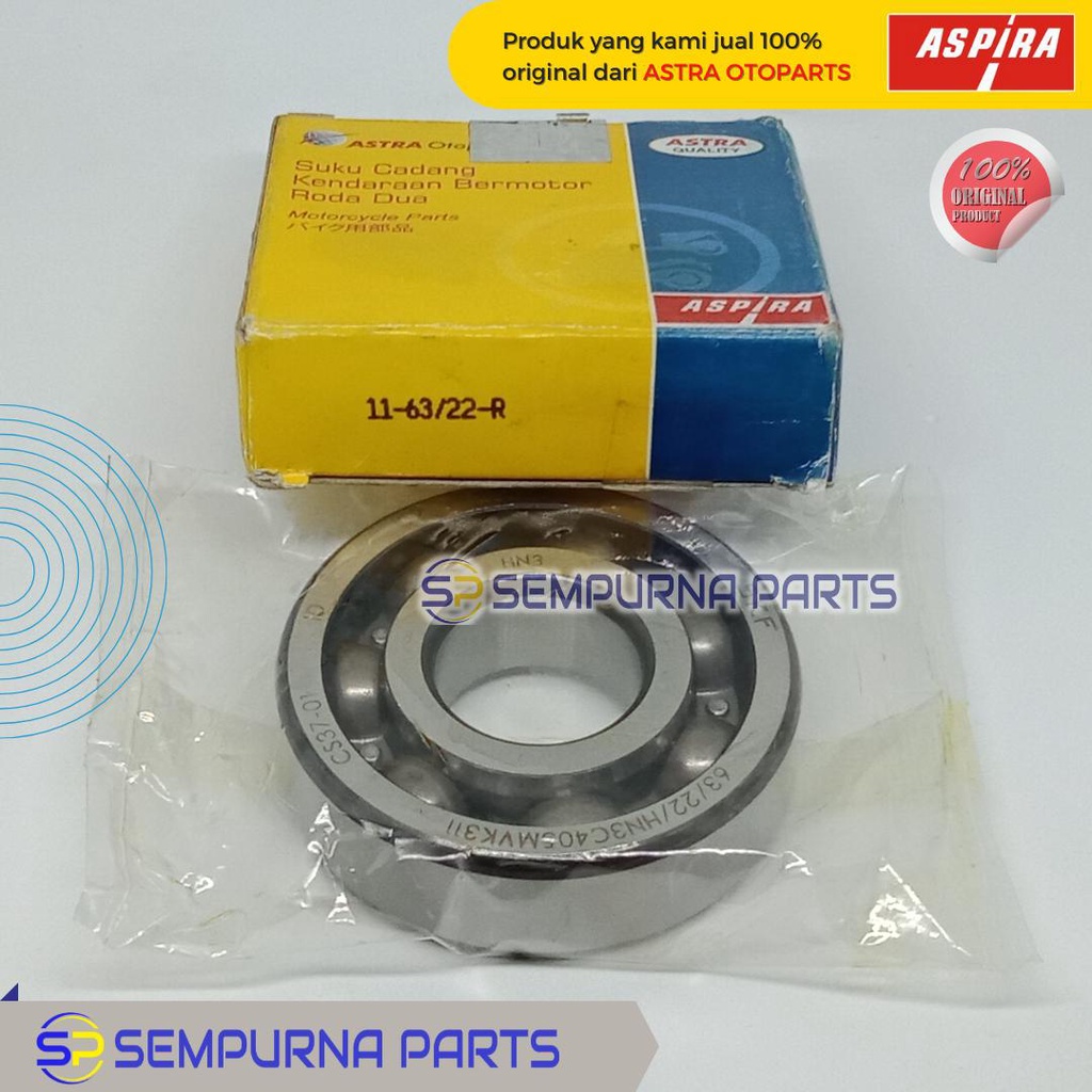 BEARING/LAHER KUR AS R 63/22 KARISMA,SUPRA X 125 91001-KPH-901 - ASPIRA