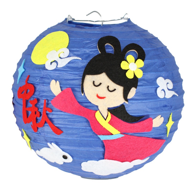 下架Set Lentera Kertas Luminous Handmade Portable Motif Kartun Untuk Festival / Musim Gugur
