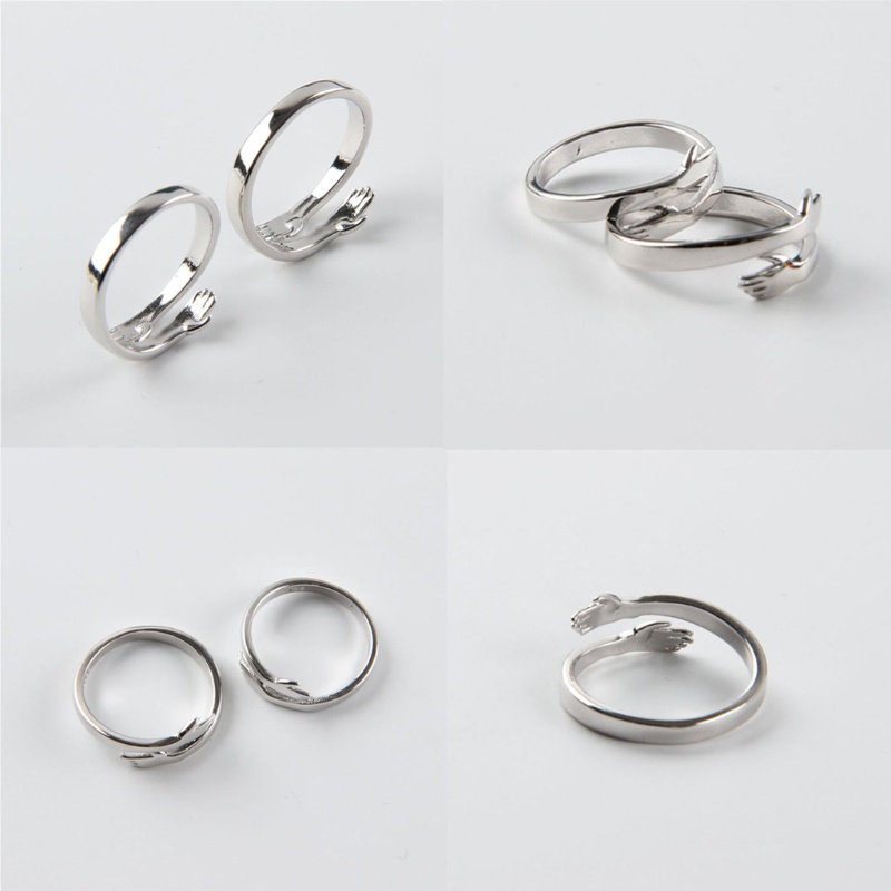 Siy Set Cincin Adjustable Motif Bordir Tulisan Give You Hug Untuk Pasanganpriawanita