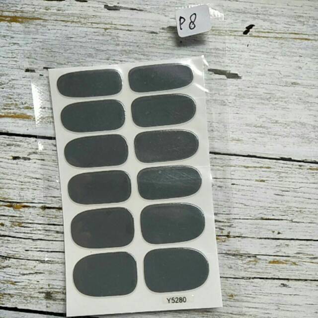 Grey Nail sticker/stiker kuku polos  [P8]
