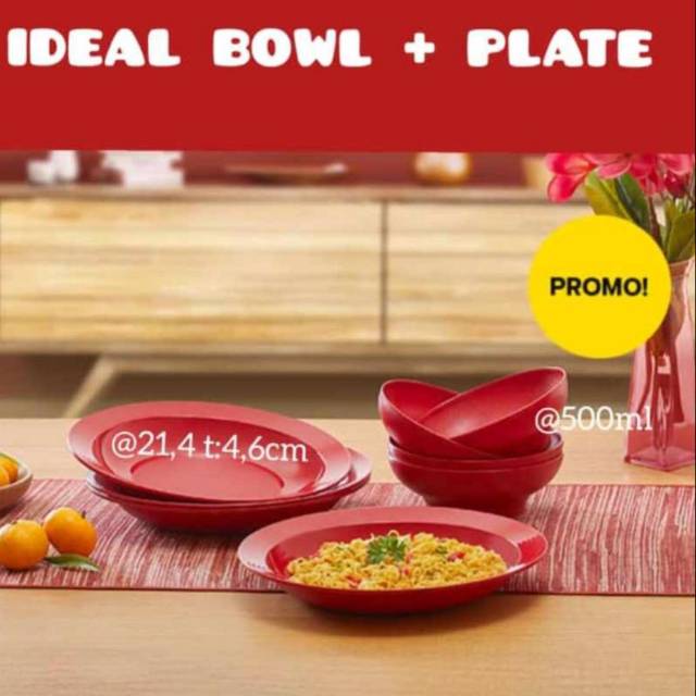 Ideal bowl dan plate merah