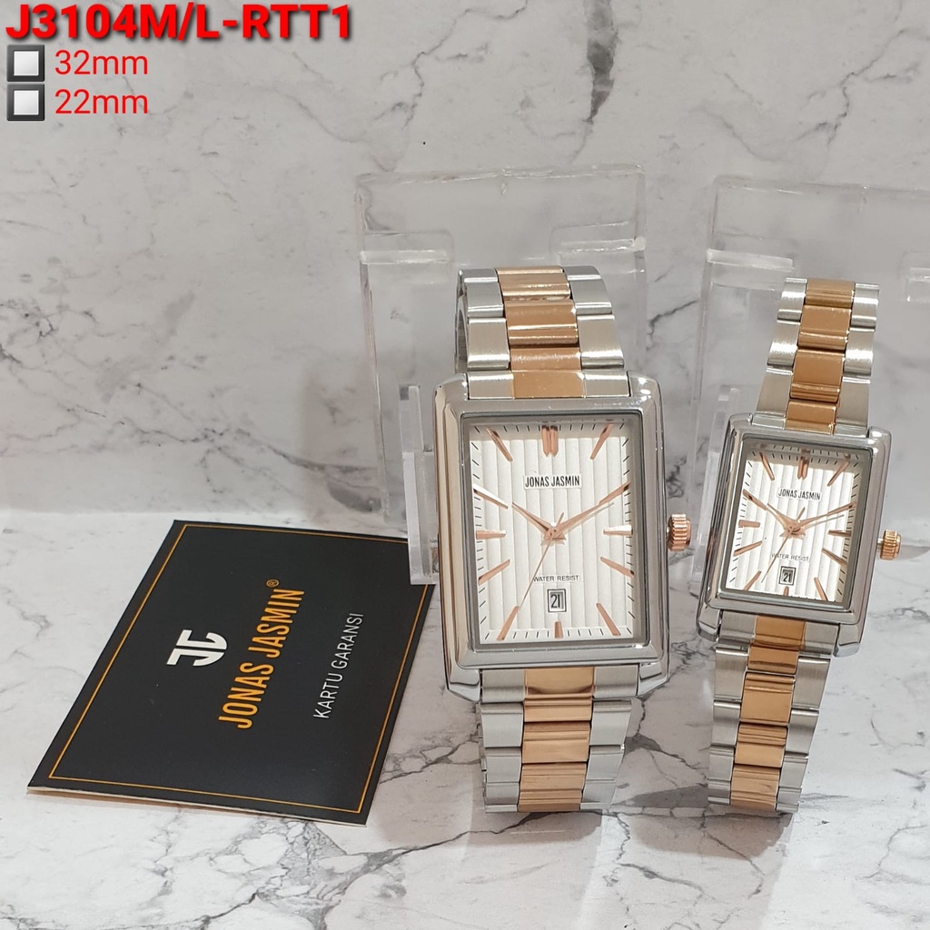 Jam Tangan JONAS JASMIN ORIGINAL/ Fashion Pasangan / Couple Jonas Jasmin /Tanggal Aktif Tali Rantai  KOTAK/ JAM TANGAN JONAS JASMIN STAINLESS STEEL