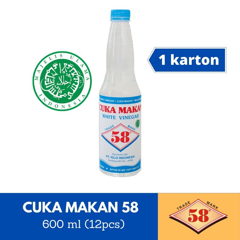 

Saos 58 - Cuka Makan Halal 1 Karton (600ml)