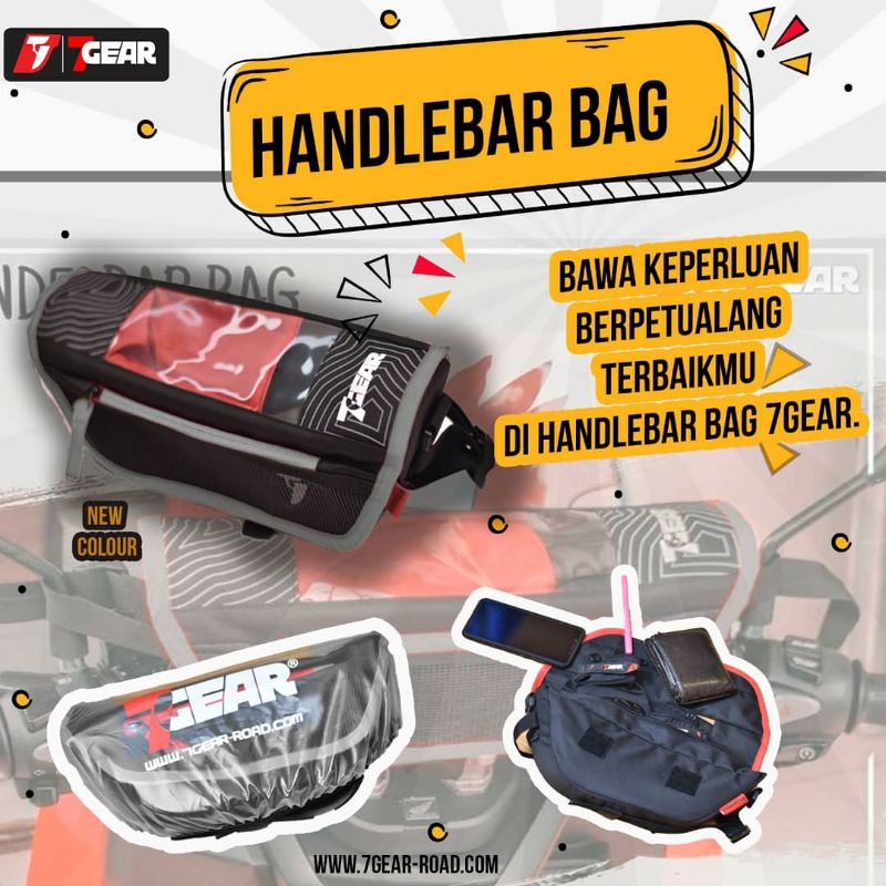 HANDLEBAR BAG 7GEAR TAS UNTUK STANG MOTOR TRAIL KLX CRF 150L CRF RALLY  DTRACKER WR 155 TAS STANG MO
