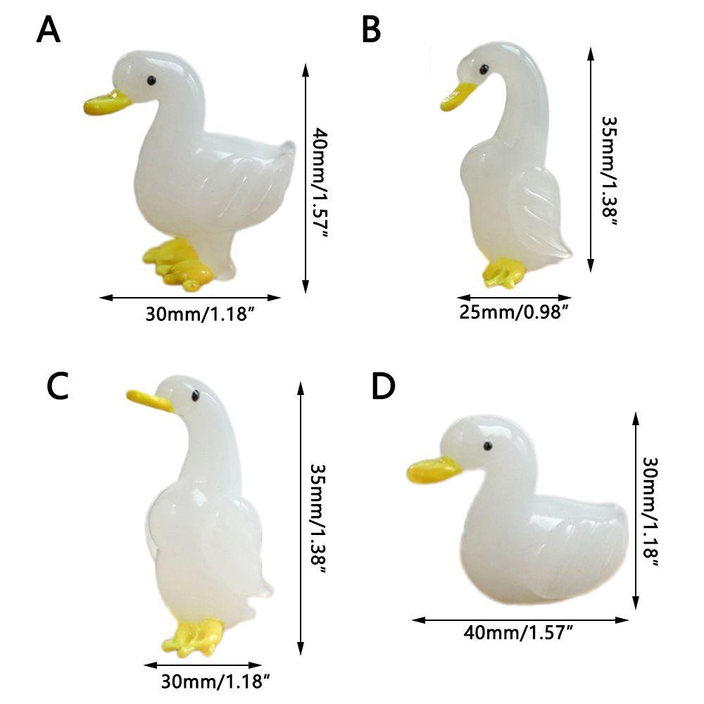 Ornamen Bebek Kaca Nanas Micro Landscape Desktop Dekorasi Ruang Tamu Patung Hewan Aksesoris Taman