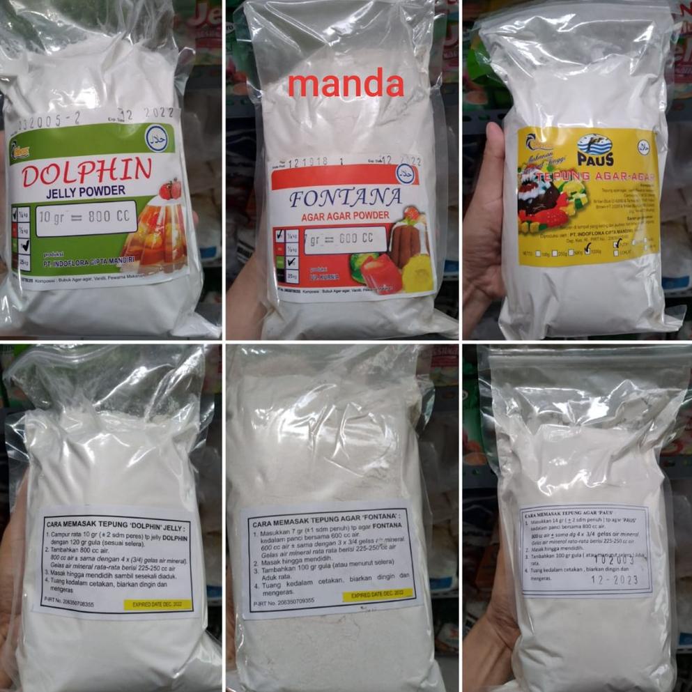 

ね Agar-agar powder bubuk jelly putih plain COD Dolpin Fontana Paus 100 gram ㅟ