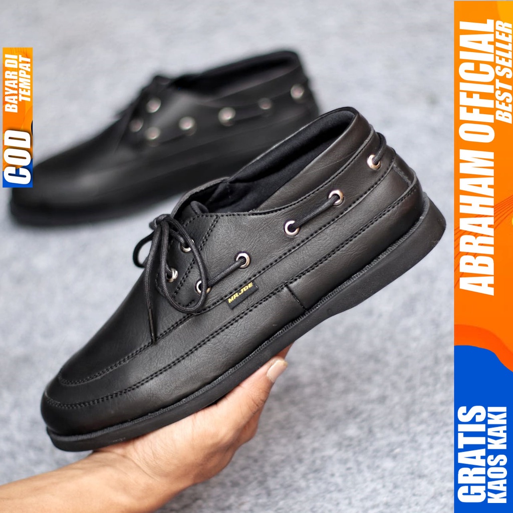 Sepatu Formal Pria Casual Kulit Syntetic Pantofel Hitam Kerja Kantor Kuliah Kondangan Keren Fashion Terbaru