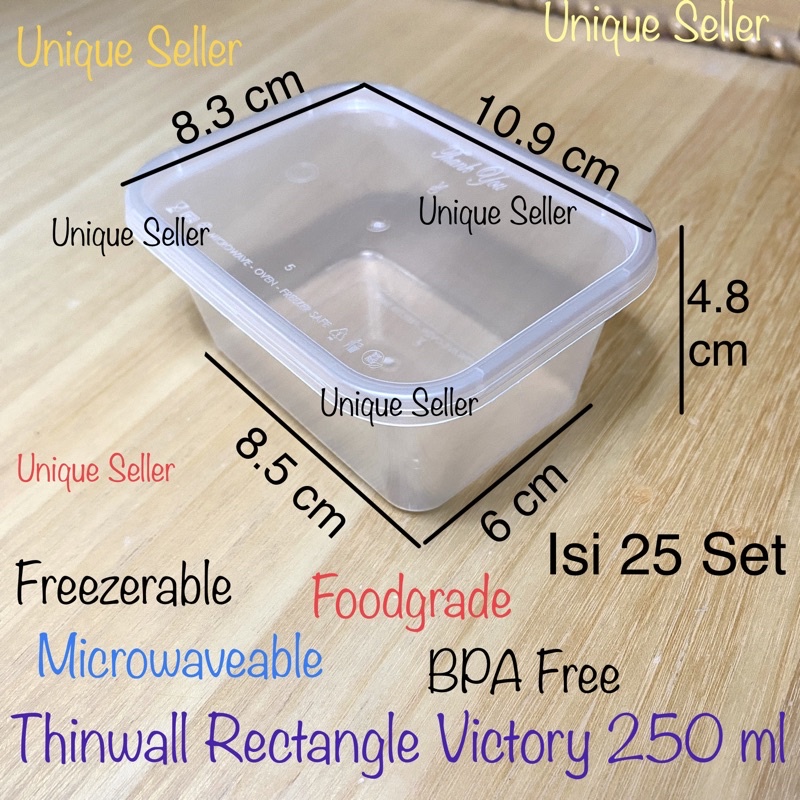 Thinwall Rectangle Victory 250 ml isi 25 set / Thinwall Persegi Panjang Victory 250ml / Thinwal Rectangle 250 ml / Thinwal Kotak 250ml / Kotak Makan 250 ml / Thinwall Kotak 250 ml / Thinwall Kotak 250ml / Thinwall Rectangle Kotak 250 ml 250ml