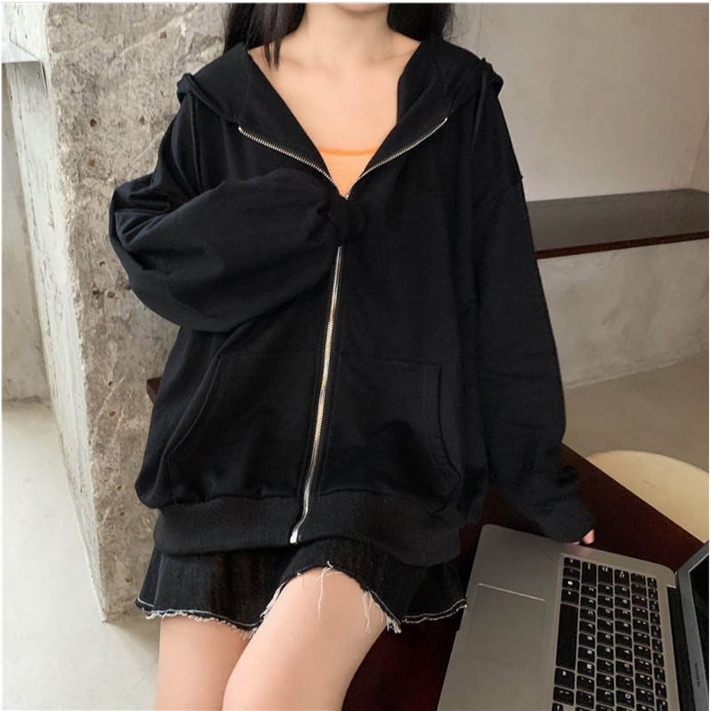 HOODIE ZIPER SWEATER WANITA - SONIC ZIPER HOODIE FLEECE TEBAL