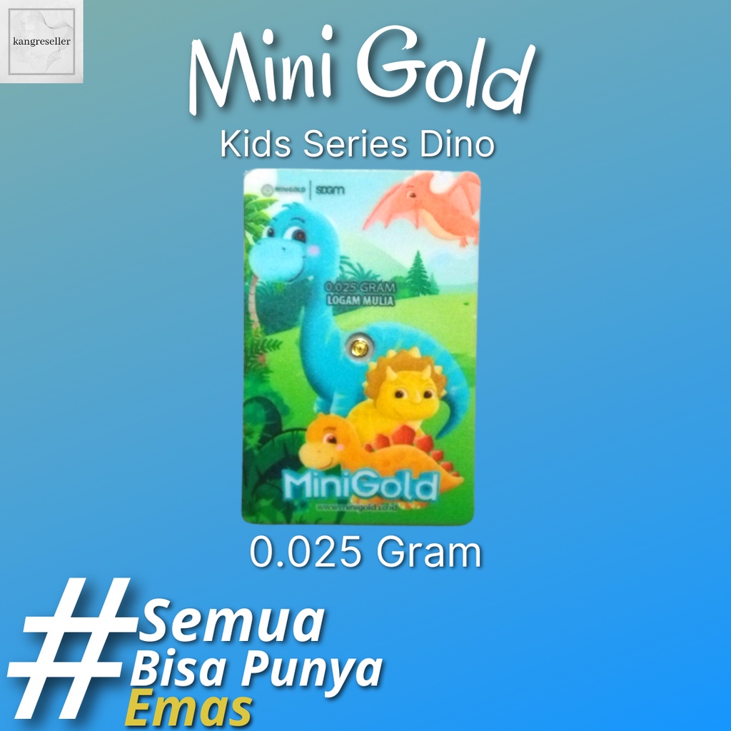 Mini Gold 0,025 Gram Gift Kids Series Dino Hadiah Emas Mini Kecil 24 Karat 0.025 Gr