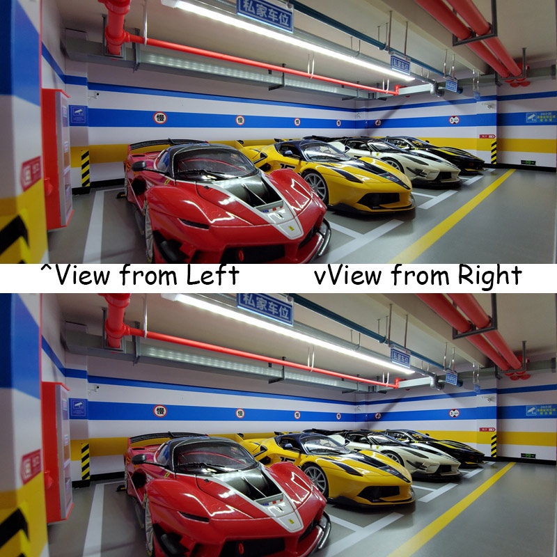 Diorama Diecast 3 Car Parking Lot Garage LED Lamp Blue Yellow 1:18/18