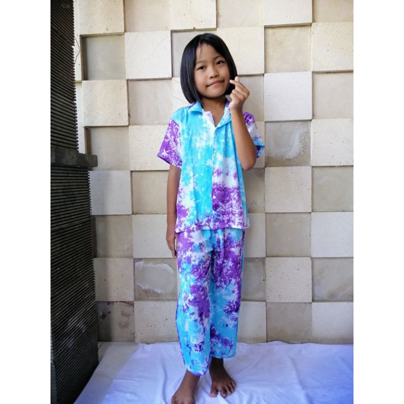 Set Pajamas Tie Dye Rayon Bali Anak Vol. 3 / Piyama Set / Set Anak / Tie Dye Set / Piyama Tidur