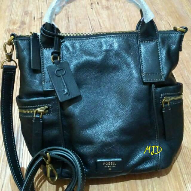 FOSSIL EMERSON MEDIUM SATCHEL BLACK