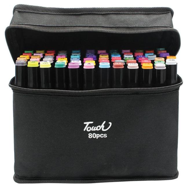 

[KODE PRODUK TQH7O7684] Touch Spidol Dual Side Fine Art Marker 24 / 30 / 40 / 48 / 60 / 80 / 168 / double headed marker set Multi Color