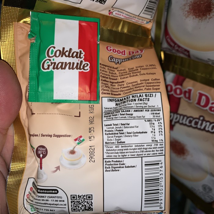 

201ggffg Goodday Cappucino 1 Renceng Isi 10 Sachet X 25 Gram Ds20X11