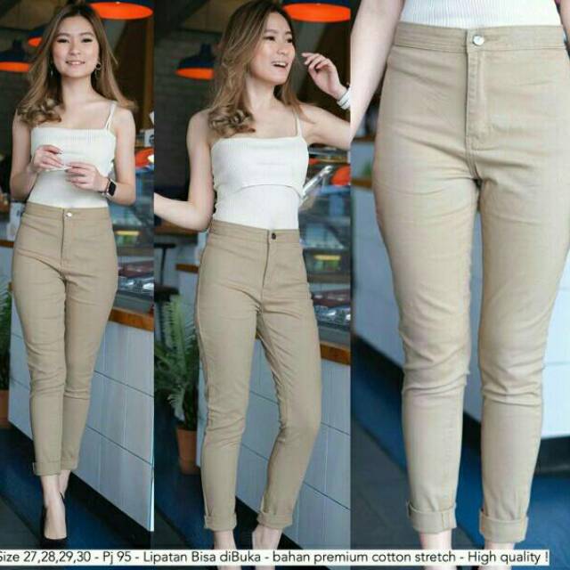 CELANA CHINOS WANITA high waist  CELANA IMPORT MURAH HW