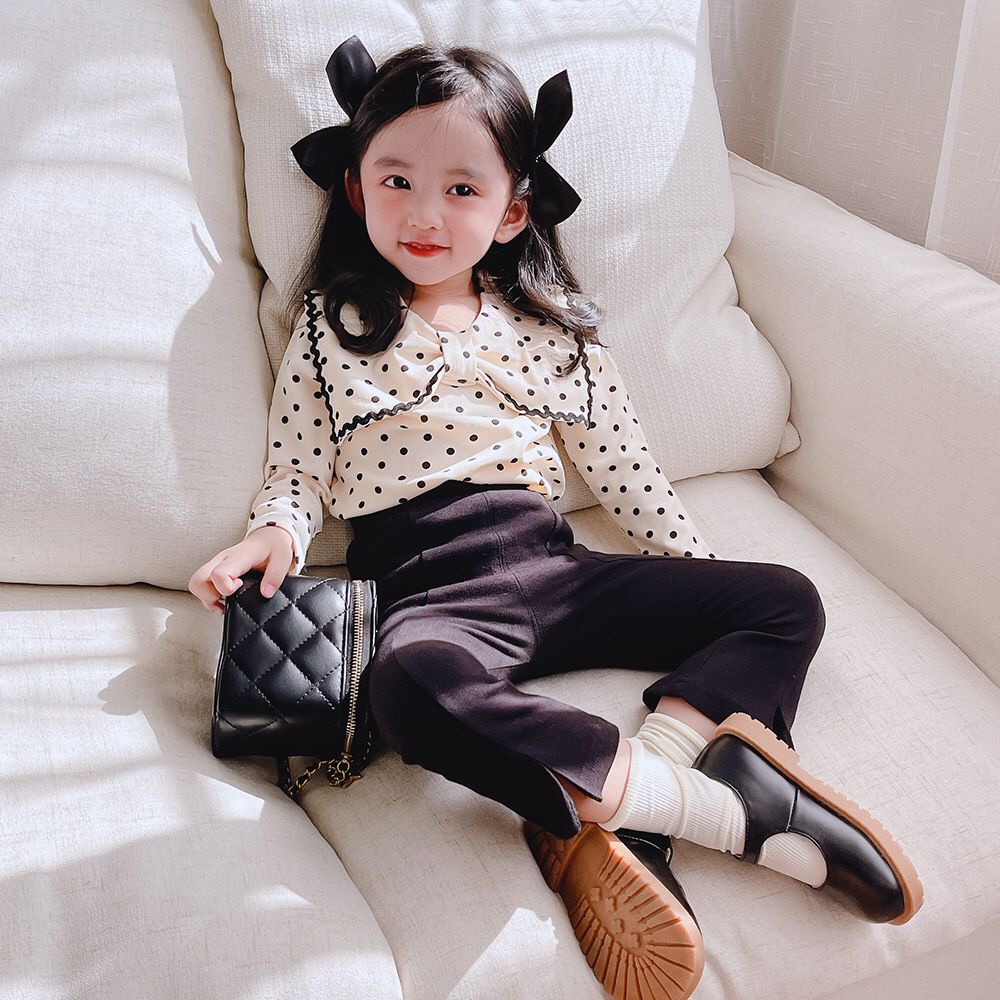 (LOLI-JKT) BS-134 STELAN ANAK CEWEK PITA POLKA CREAM 100-140