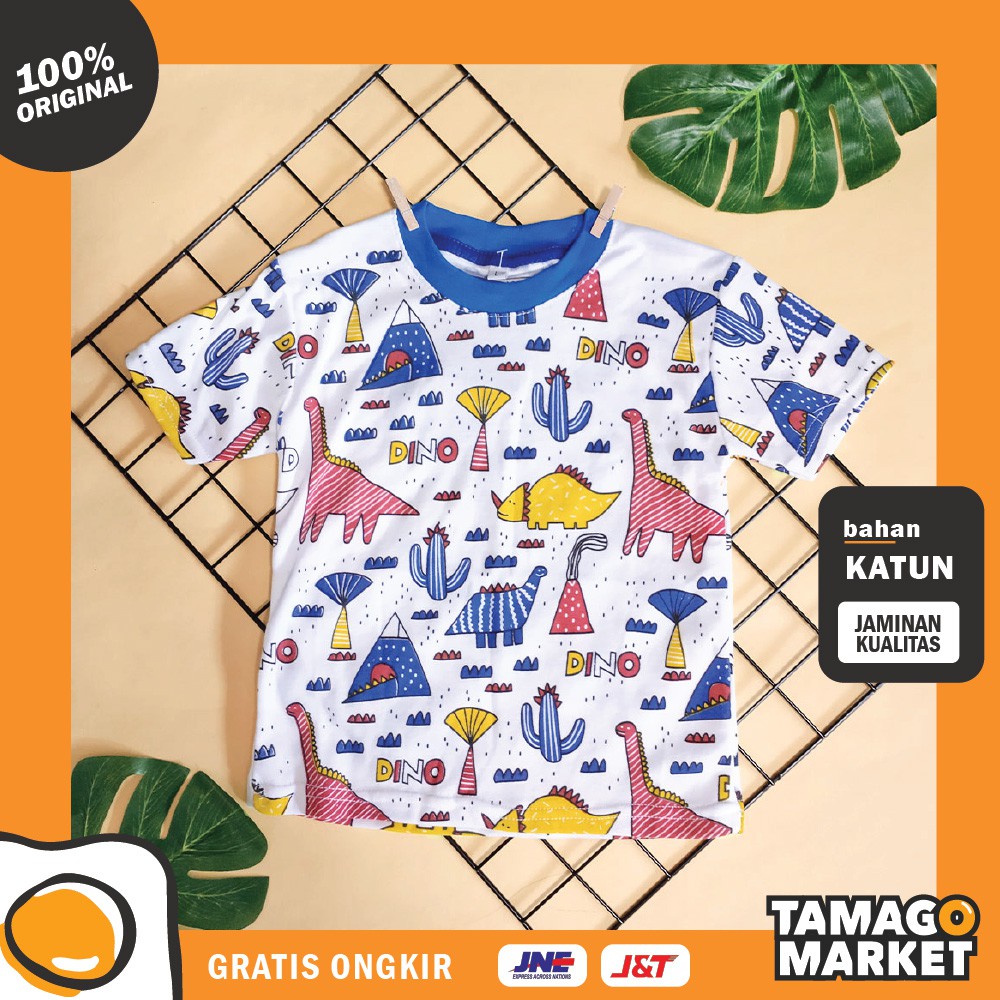Baju Kaos Anak Cowok Laki Dinosaurus Animal Zoo Lucu  Full Print  Umur 1-6 Tahun Oshkosh