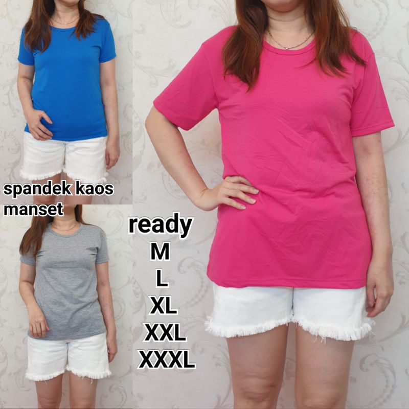 Meygrosir spandek manset M.L.XL.XXL.XXXL.tgn pendek banyak warna