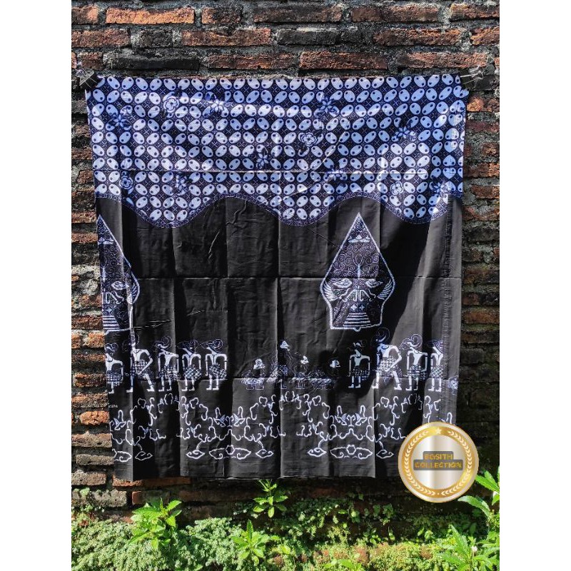 ( BISA COD) Sarung batik motif wayang punokawan hitam-putih