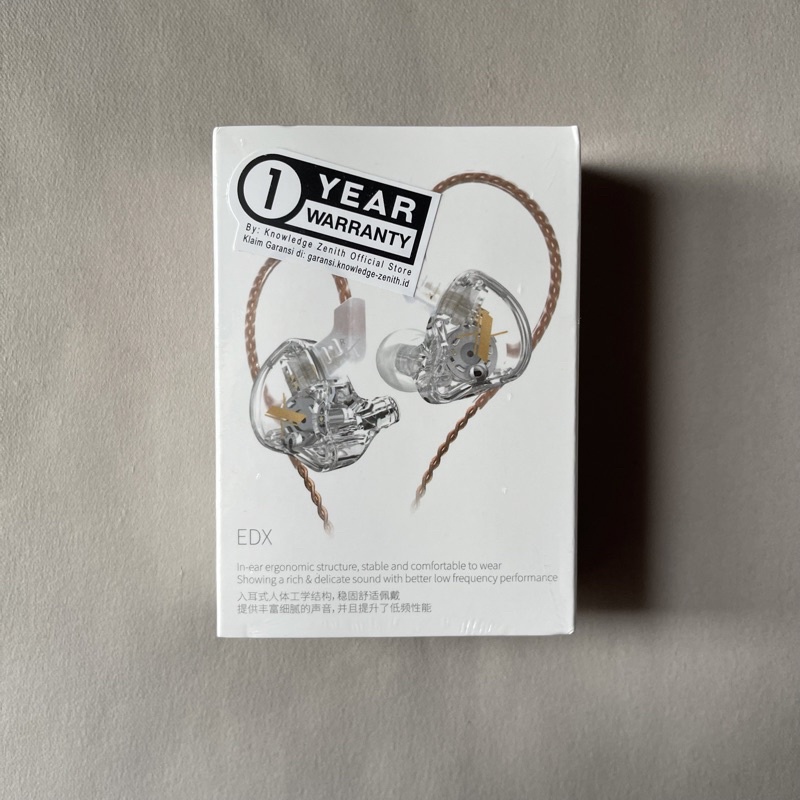 Knowledge Zenith KZ EDX Dynamic Driver - Stage Monitoring Earphone In Ear Headphone Headset Special Edition-Clear Mic