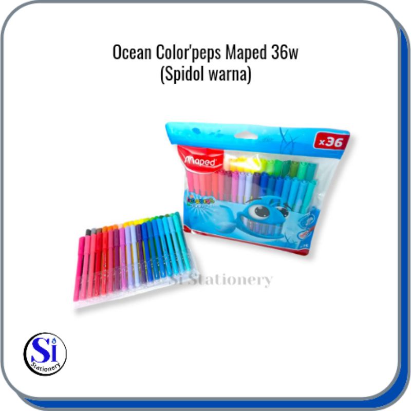 

Spidol Warna Ocean Color'peps MAPED 36 Warna/Erasable Washable/ZipBag