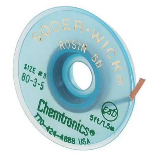 CHEMTRONICS Solder Wick Rosin SD Size 3 Panjang 1.5 Meter