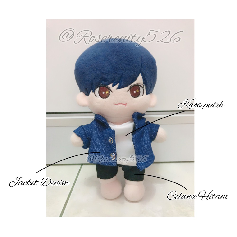 [READY STOCK] DISKON Baju Doll / Boneka 20cm Bahan Biru Denim KPOP Doll Seventeen EXO Wanna One