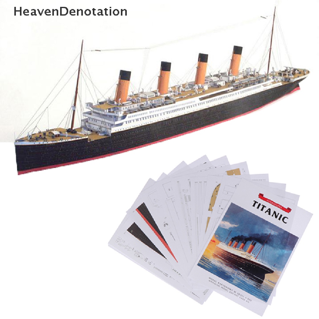 (Heavendenotation) Mainan Model Kapal Titanic 3d Bahan Kertas Skala 1: 400 Diy