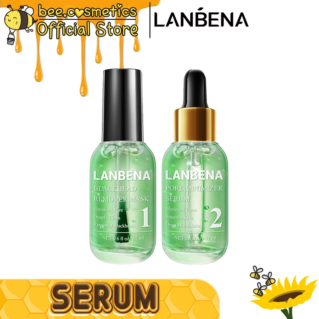 LANBENA SERUM STEP 1 BLACK HEAD MASK / STEP 2 PORE MINIMIZER SERUM 17ML