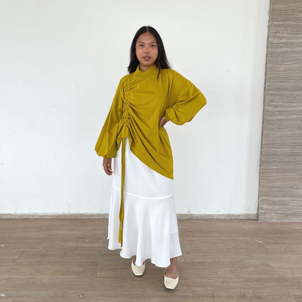 Agni - Mika Tee Textured Lime - T-Shirt (Kaos) Wanita Lime