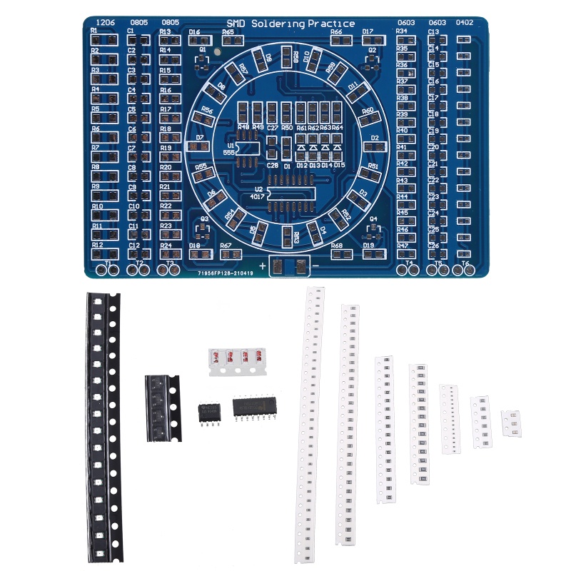 Btsg Papan Latihan Solder Eksperimen Listrik Berputar Kedip Komponen LED