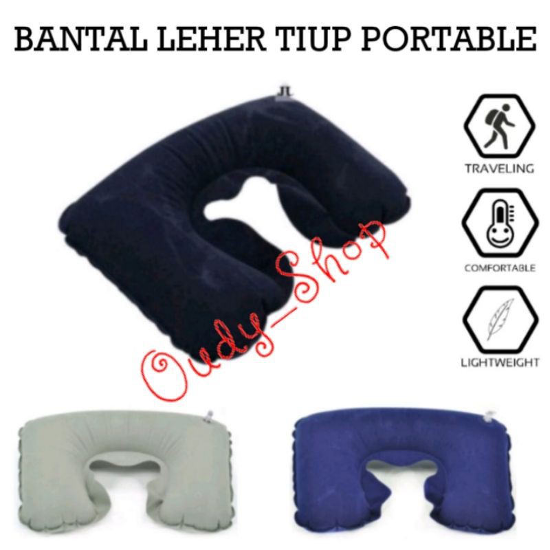 Bantal Leher Praktis Bantal Tiup Portable Pillow