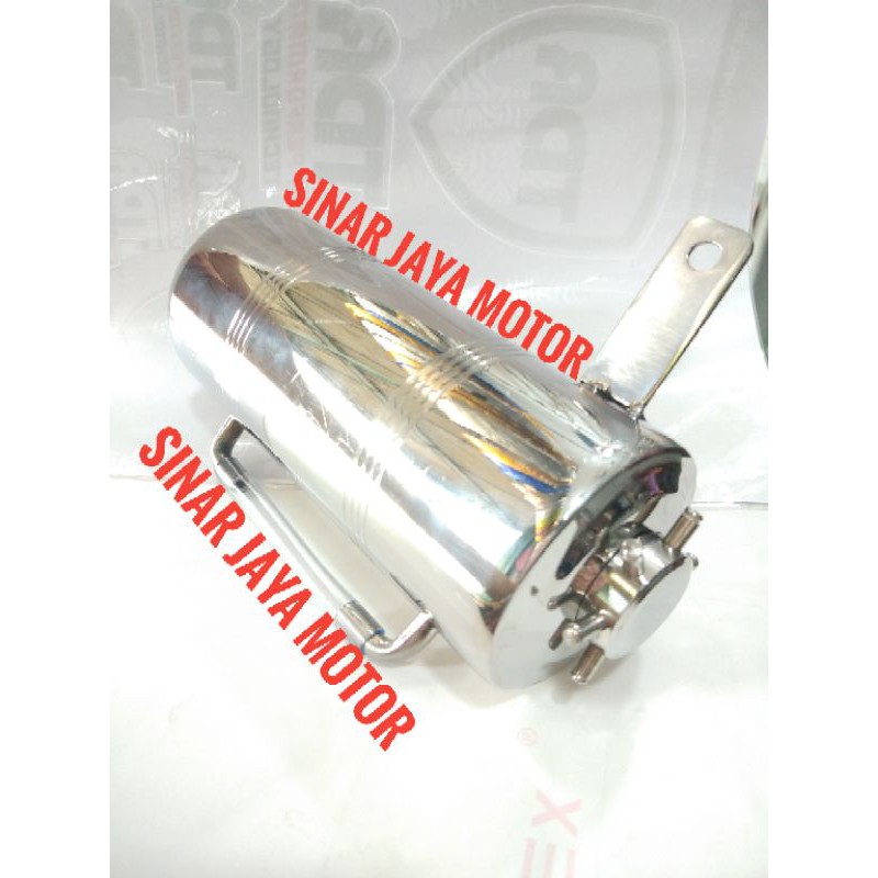 Tabung / Botol Oli Samping / Radiator Chrome Crome Stainles Ninja R RR Satria F1 Zr Rx king  Dll