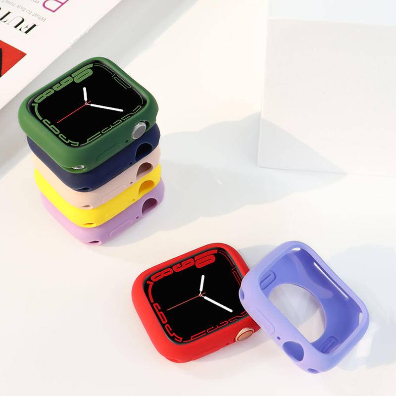 Soft Case Silikon Warna Permen Untuk Apple Watch 7 SE 6 5 4 3 2 1 38MM 40MM 41MM 42MM 44MM Bumper