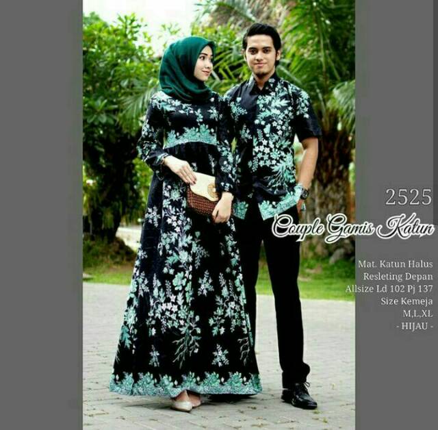 Maura couple - Sania Ruffle Batik Couple gamis Ori Ndoro Jowi DNT