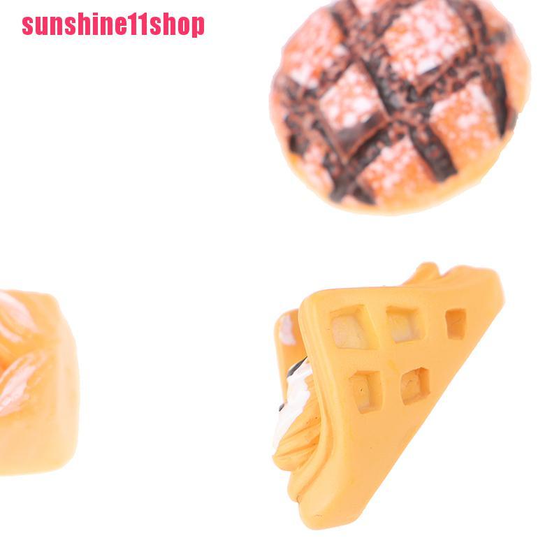 10pcs Miniatur Roti Telur Pizza Tarts 1: 12 Untuk Rumah Boneka