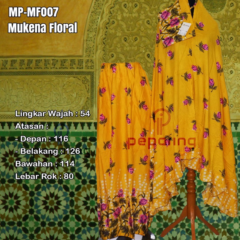 Mukena Bali Motif Floral | Mukena Bali Bunga Putih | Mukena Ramadhan | Mukena Lebaran | Mukena Promo