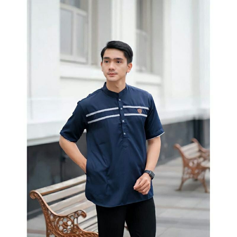 (XR) koko kurta pria dewasa bahan import(L) terbaru 2022 lengan pendek