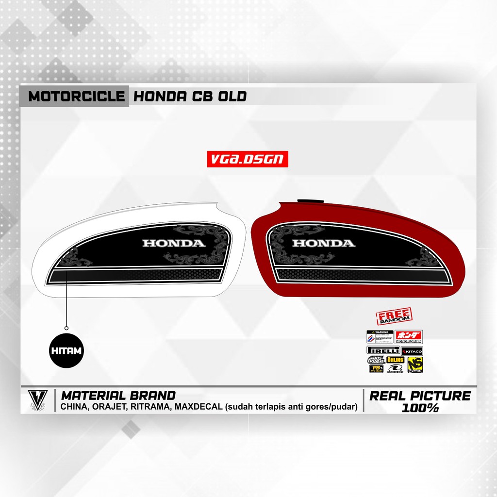 STIKER TANGKI CB POLOS CB BATIK STRIPING CB 125 CB 100 CB GLATIK STIKER VARIASI STRIPING HEREX