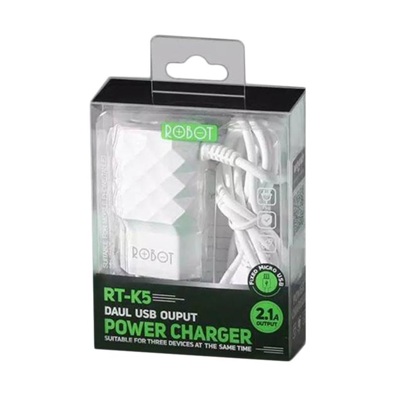 ROBOT RT-K5 RT K5 Adaptor Adapter Power charger 3 Output 2.1 A 2 Port usb Original resmi original