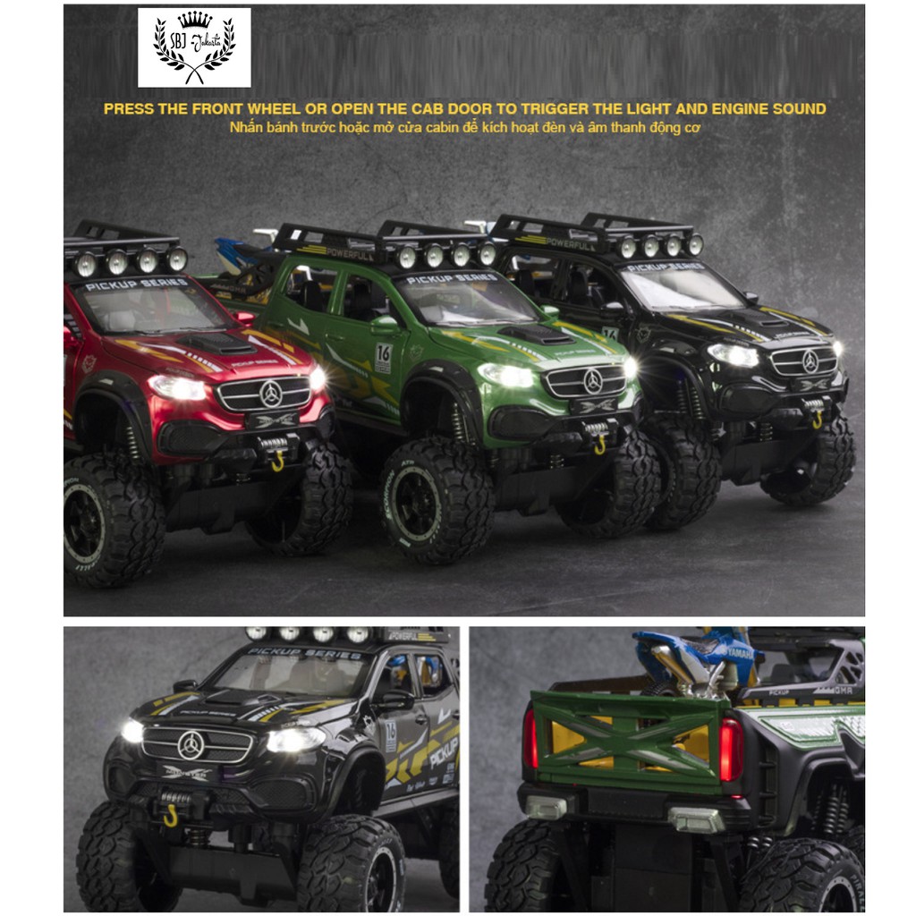 Diecast mobil X-CLASS 6X6 MERCEDES MONSTER X Metal Series Skala 1:28